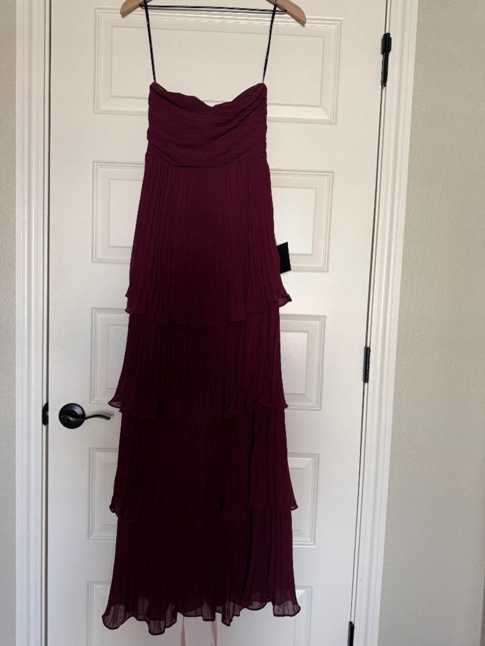 Seriously Sensational Plum Purple Strapless Tiered Maxi Dress- XS